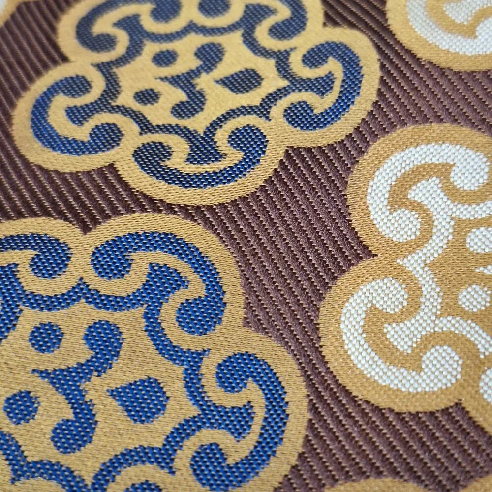 Pulitzer Vintage Brown Gold Medallion Polyester Tie Necktie Mens 70s 60s Wide